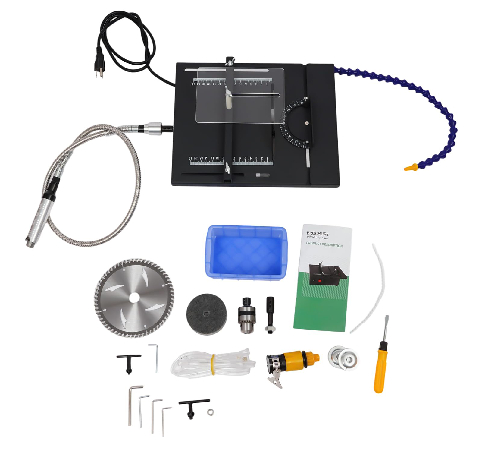 1850W Multifunctional Jade Gem Grinding and Cutting Machine with Table Saw 0-10000RPM